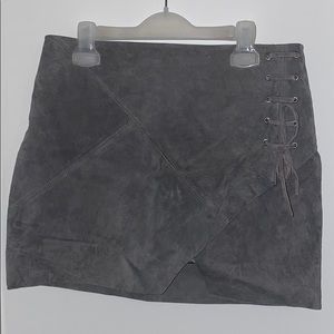Grey Suede Skirt
